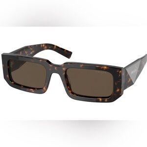 Prada Brown Sunglasses Classic Rectangular Design